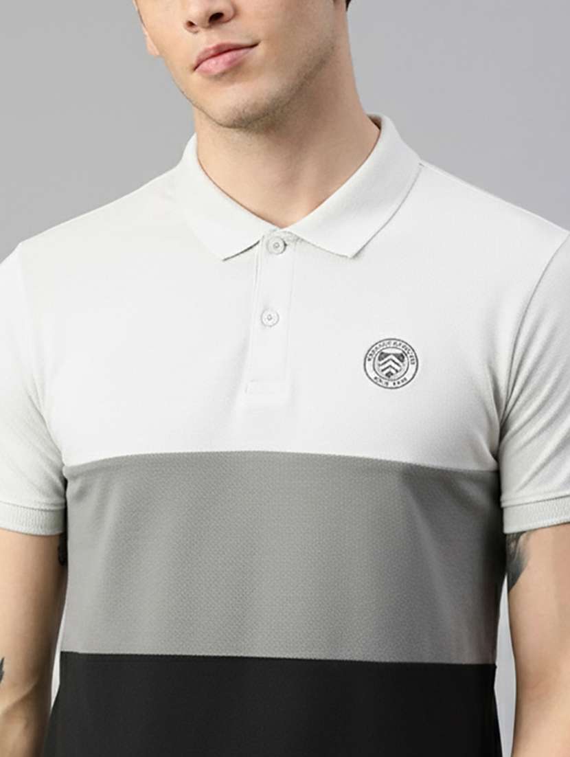 men color block short sleeve regular fit polo t-shirt - 22320139 -  Standard Image - 2