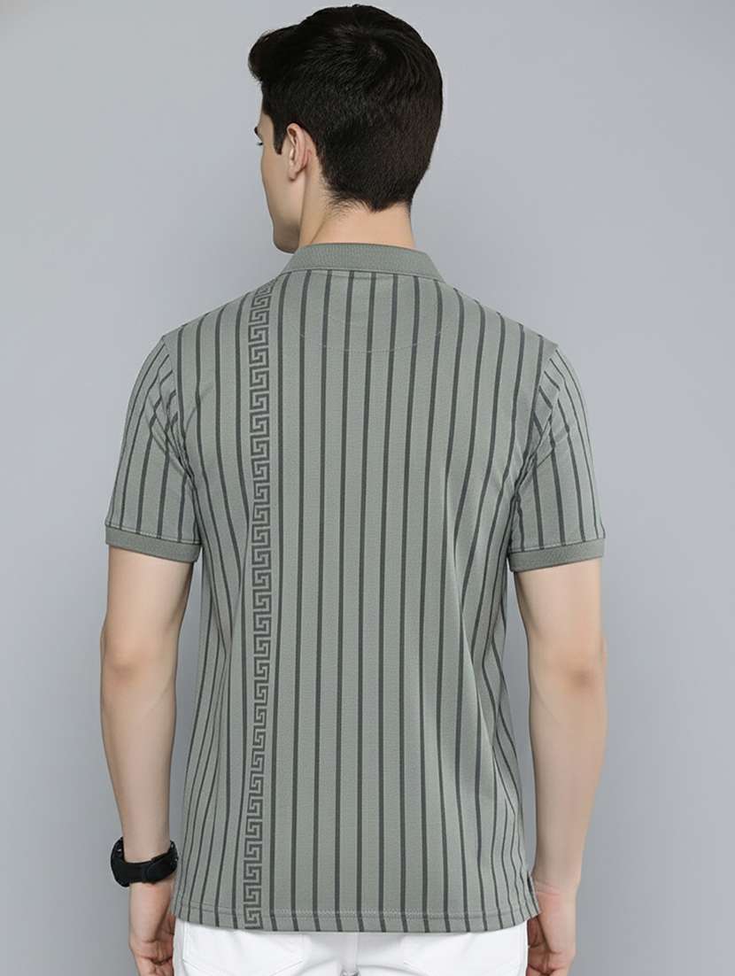 men striped short sleeve regular fit polo t-shirt - 22320148 -  Standard Image - 2
