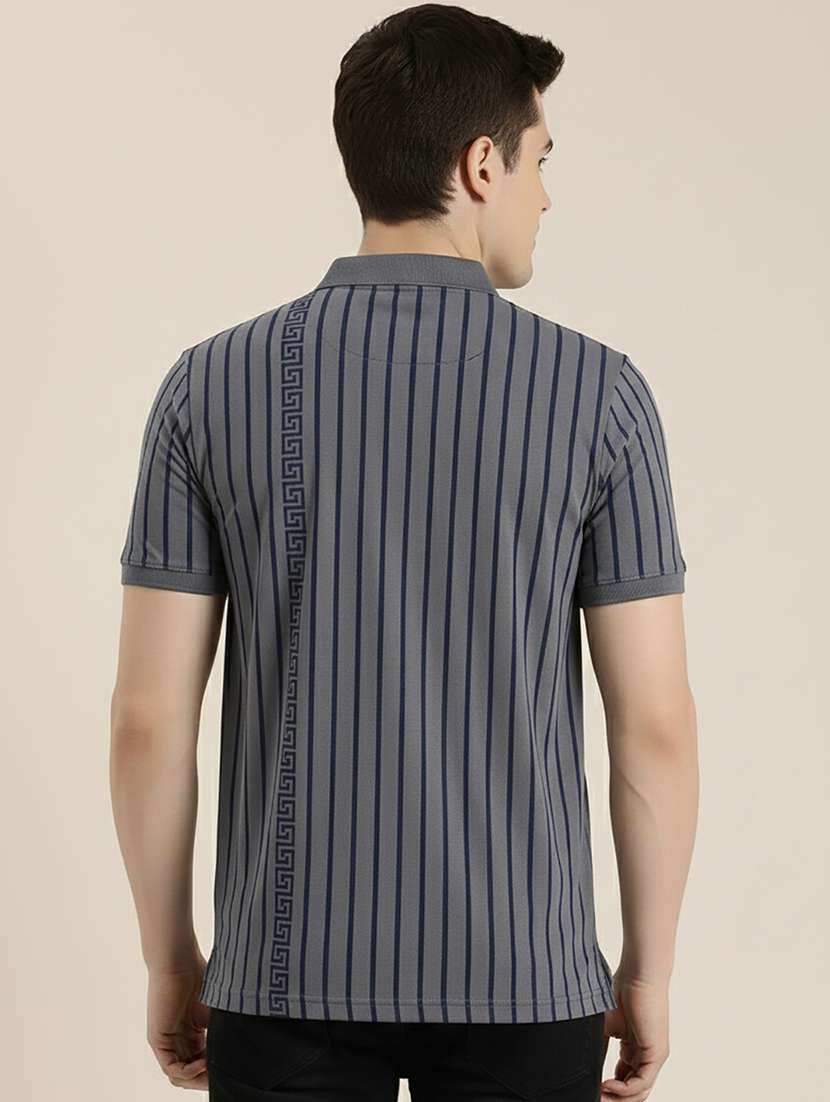 men striped short sleeve regular fit polo t-shirt - 22320149 -  Standard Image - 2