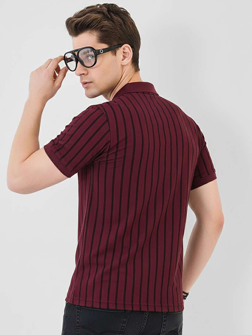 men striped short sleeve regular fit polo t-shirt - 22320150 -  Standard Image - 2