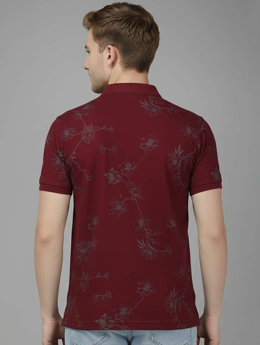men printed short sleeve regular fit polo t-shirt - 22320190 -  Standard Image - 2
