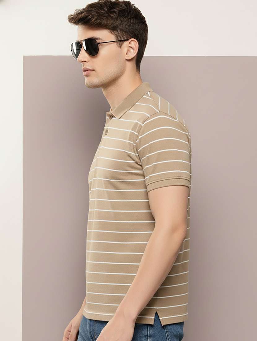 men striped short sleeve regular fit polo t-shirt - 22320205 -  Standard Image - 2