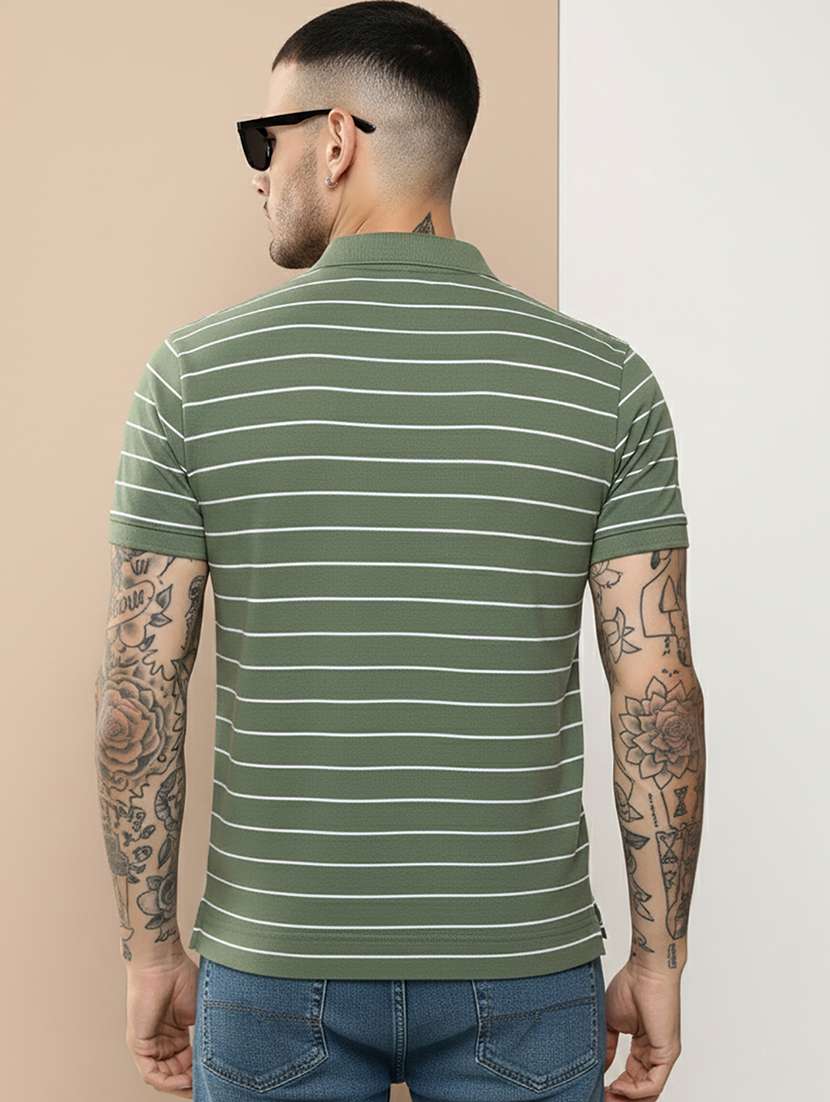 men striped short sleeve regular fit polo t-shirt - 22320207 -  Standard Image - 2