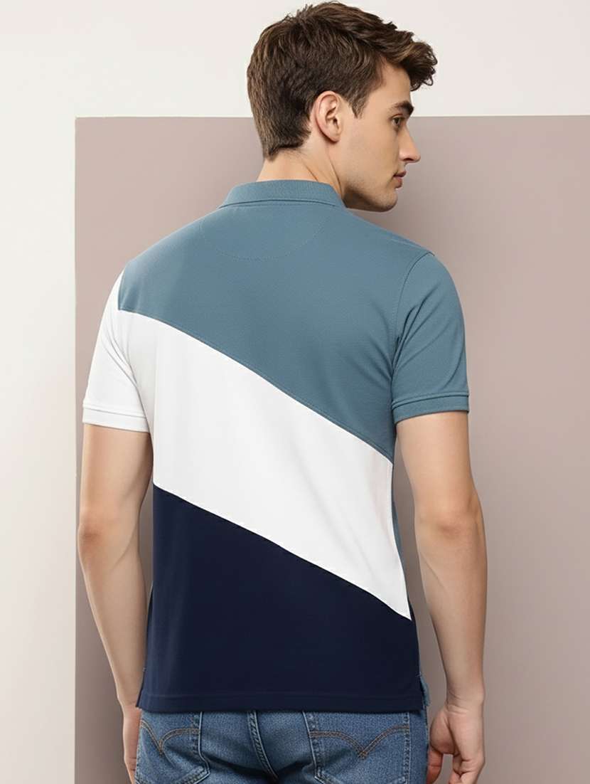 men color block short sleeve regular fit polo t-shirt - 22320212 -  Standard Image - 2