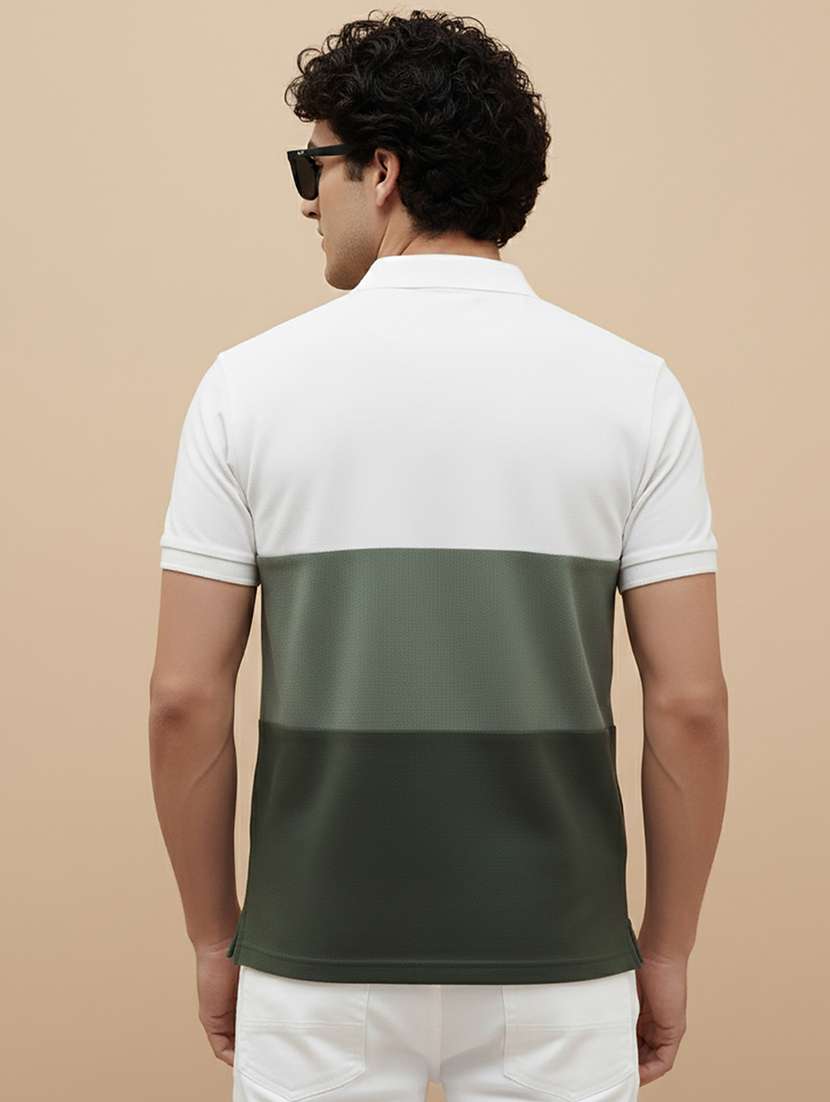 men color block short sleeve regular fit polo t-shirt - 22320216 -  Standard Image - 2