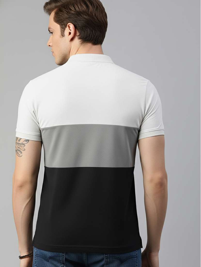 men color block short sleeve regular fit polo t-shirt - 22320217 -  Standard Image - 2