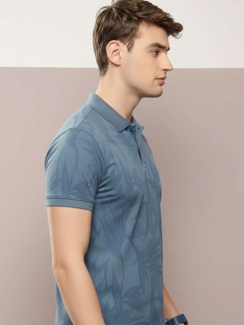 men printed short sleeve regular fit polo t-shirt - 22320270 -  Standard Image - 2