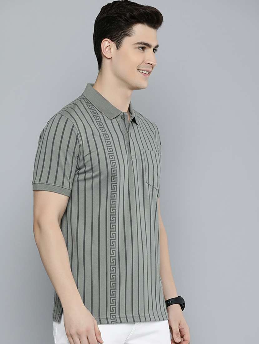 men striped short sleeve regular fit polo t-shirt - 22320314 -  Standard Image - 2