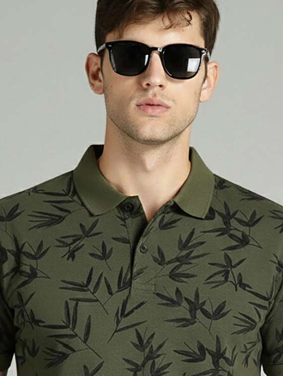 men printed short sleeve regular fit polo t-shirt - 22320330 -  Standard Image - 2