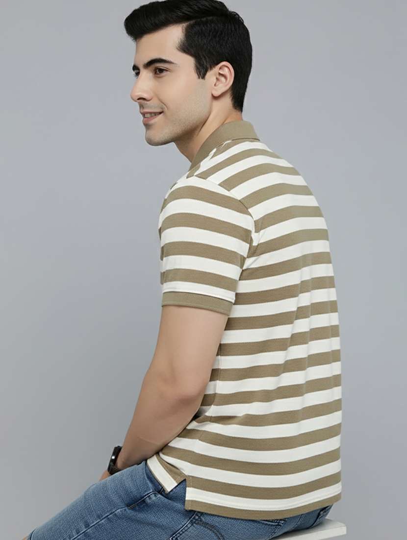 men striped short sleeve regular fit polo t-shirt - 22320376 -  Standard Image - 2
