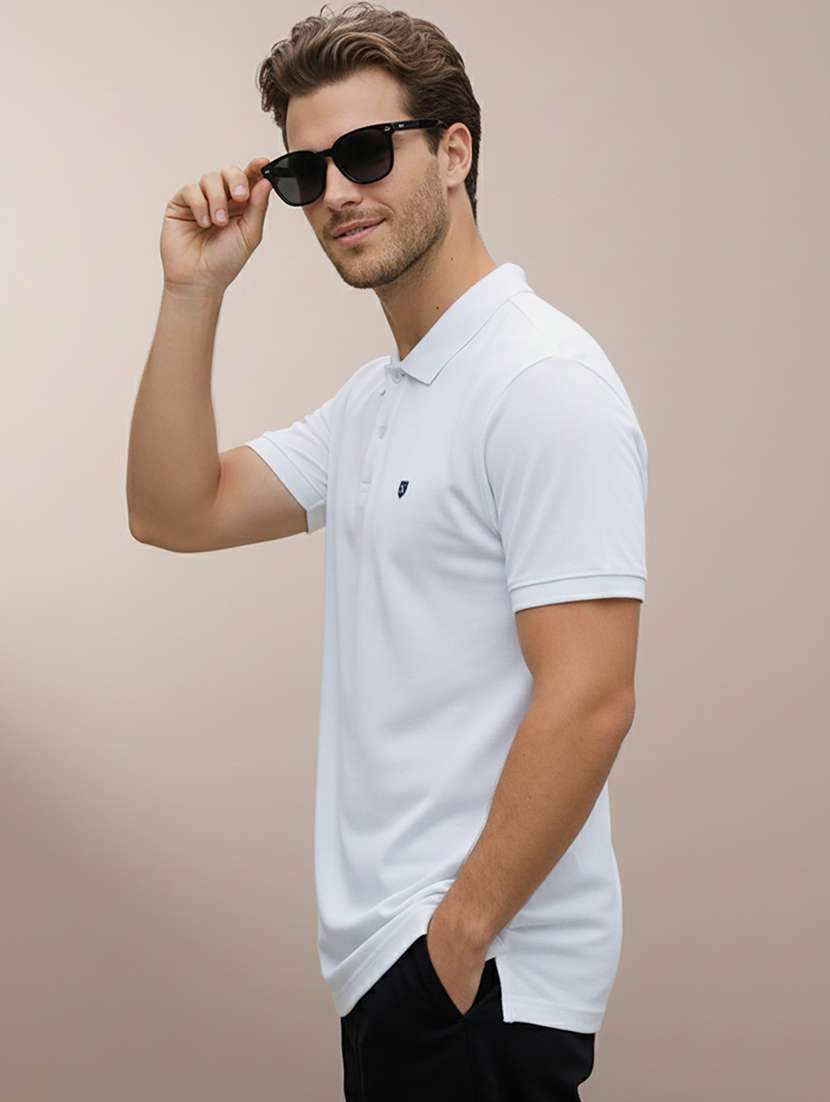men solid short sleeve regular fit polo t-shirt - 22320422 -  Standard Image - 2