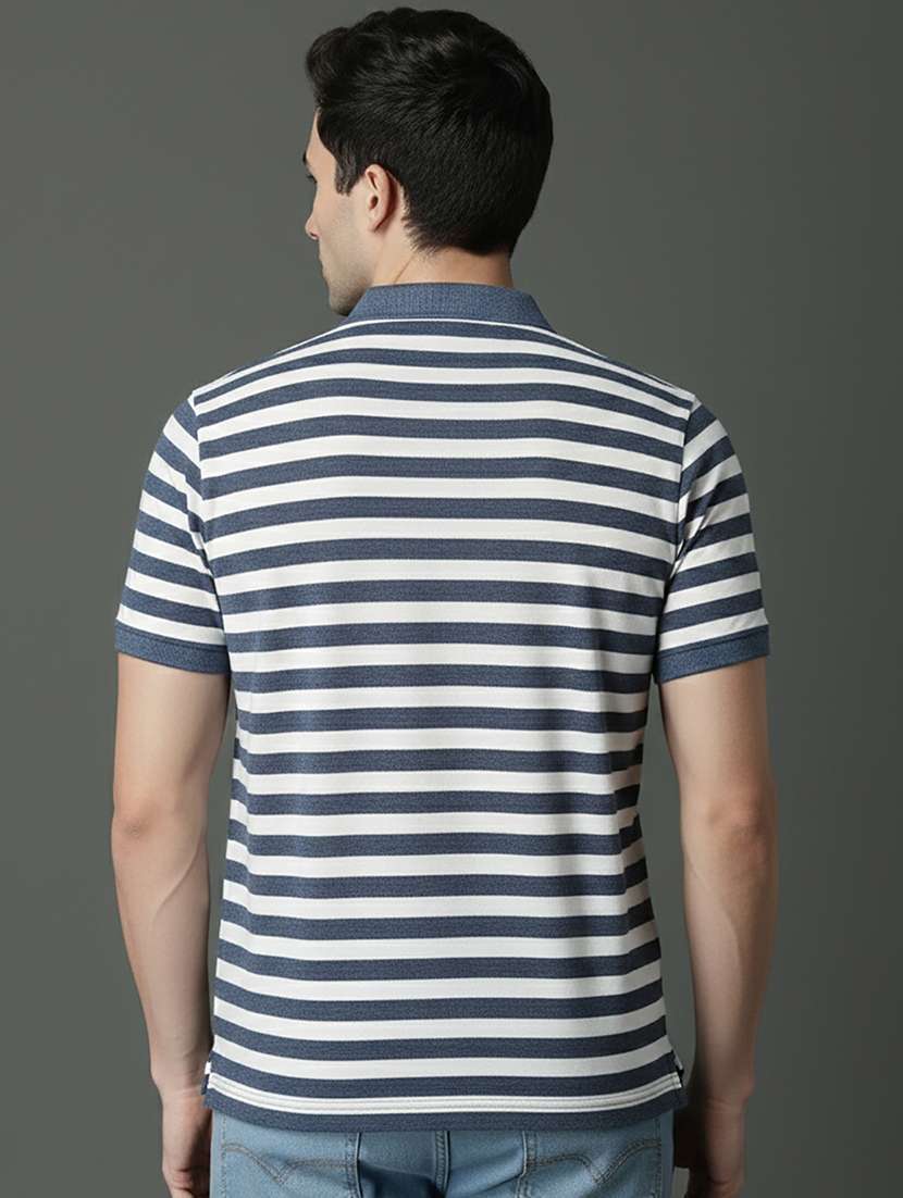 men striped short sleeve regular fit polo t-shirt - 22320453 -  Standard Image - 2