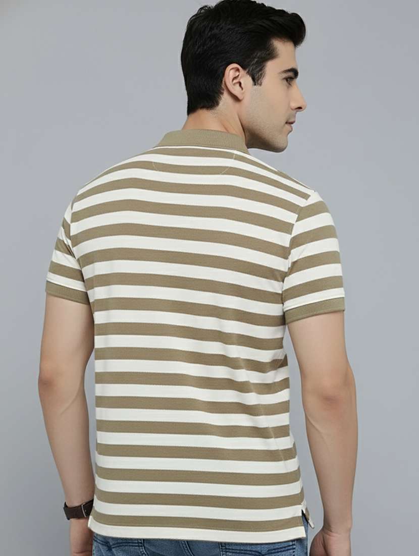 men striped short sleeve regular fit polo t-shirt - 22320454 -  Standard Image - 2