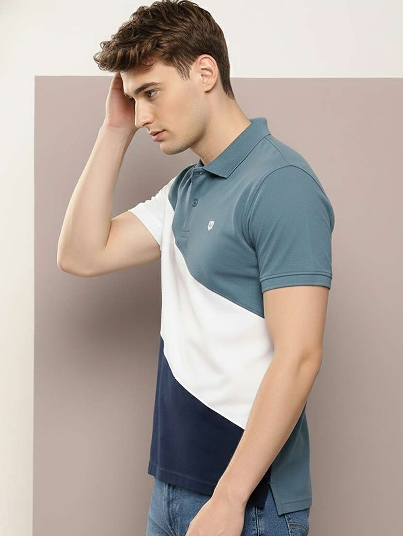 men color block short sleeve regular fit polo t-shirt - 22320456 -  Standard Image - 2