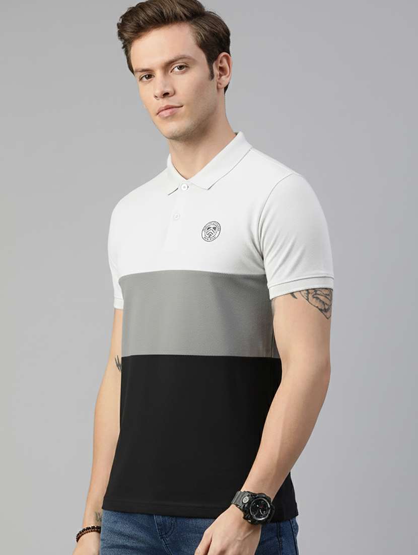 men color block short sleeve regular fit polo t-shirt - 22320461 -  Standard Image - 2