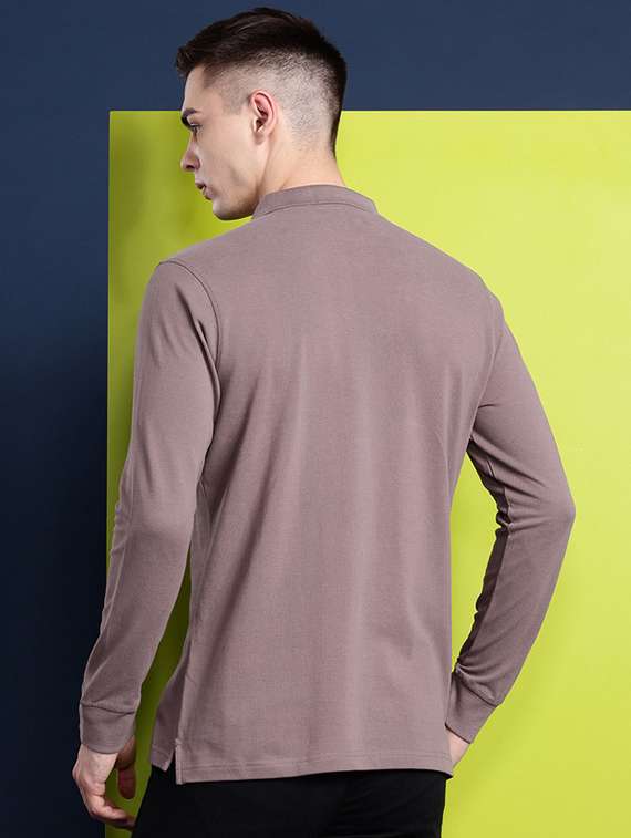 men solid long sleeve regular fit polo t-shirt - 22320521 -  Standard Image - 2