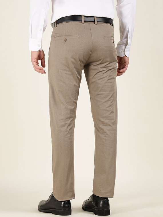 men solid mid rise flat front formal trouser - 22320532 -  Standard Image - 2