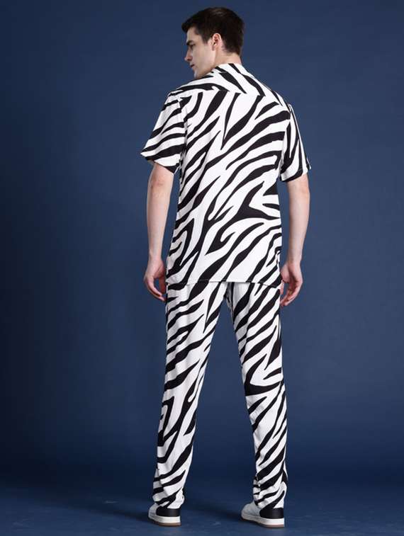 men animal print collared full length co-ord set - 22320613 -  Standard Image - 2