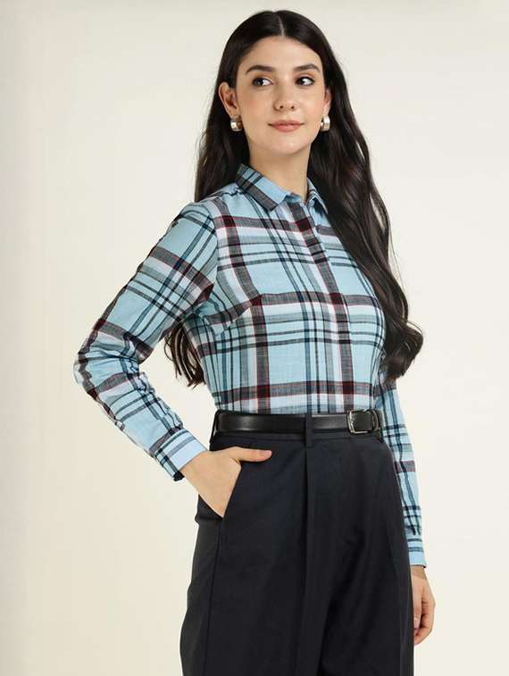 women collared long sleeve regular fit shirt - 22320641 -  Standard Image - 2