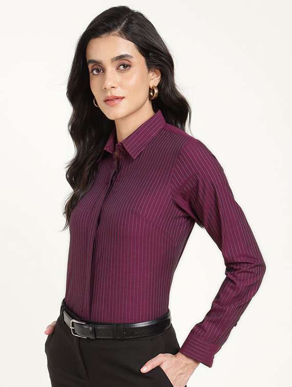 women collared long sleeve regular fit shirt - 22320680 -  Standard Image - 2