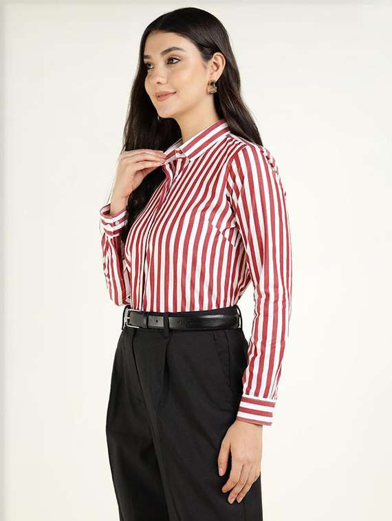 women collared long sleeve regular fit shirt - 22320682 -  Standard Image - 2