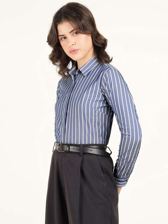 women collared long sleeve regular fit shirt - 22320683 -  Standard Image - 2