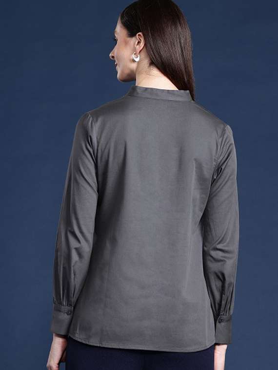 women solid long sleeve a-line top - 22320686 -  Standard Image - 2