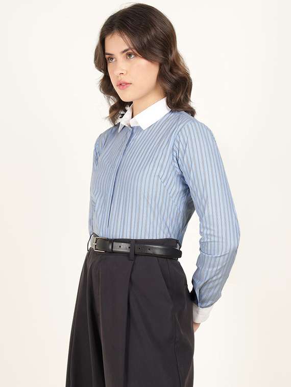 women collared long sleeve regular fit shirt - 22320716 -  Standard Image - 2