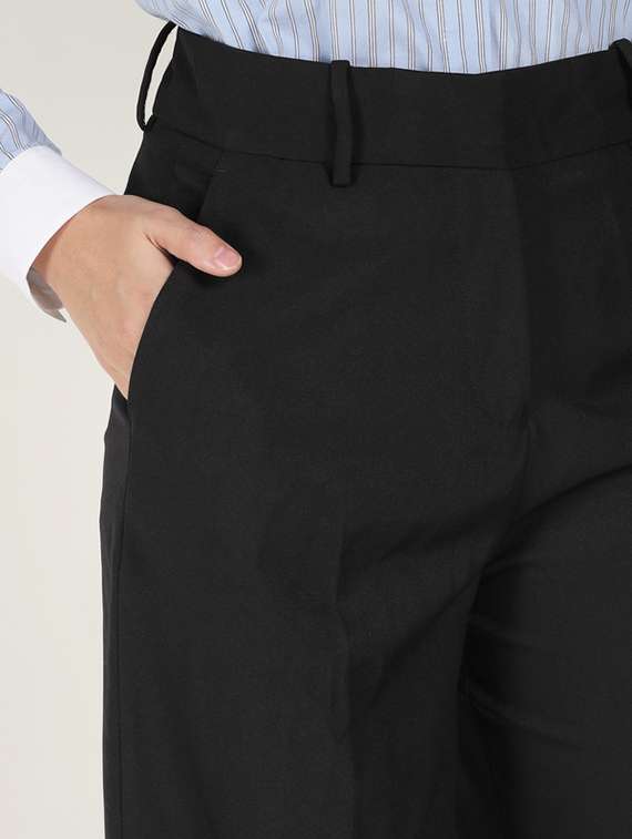 women solid mid rise wide leg trouser - 22320738 -  Standard Image - 7