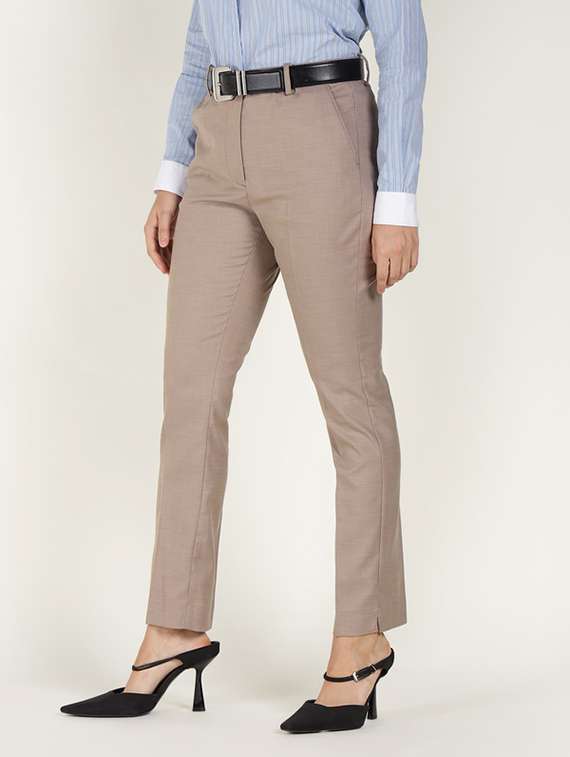 women solid mid rise cigarette pants - 22320746 -  Standard Image - 2