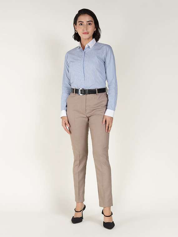 women solid mid rise cigarette pants - 22320746 -  Standard Image - 7