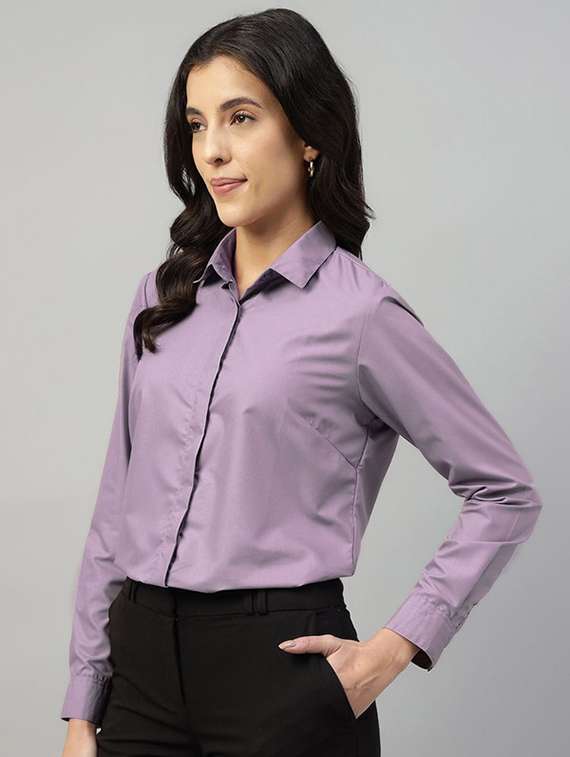 women collared long sleeve regular fit shirt - 22320763 -  Standard Image - 2