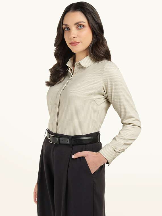 women collared long sleeve regular fit shirt - 22320766 -  Standard Image - 2