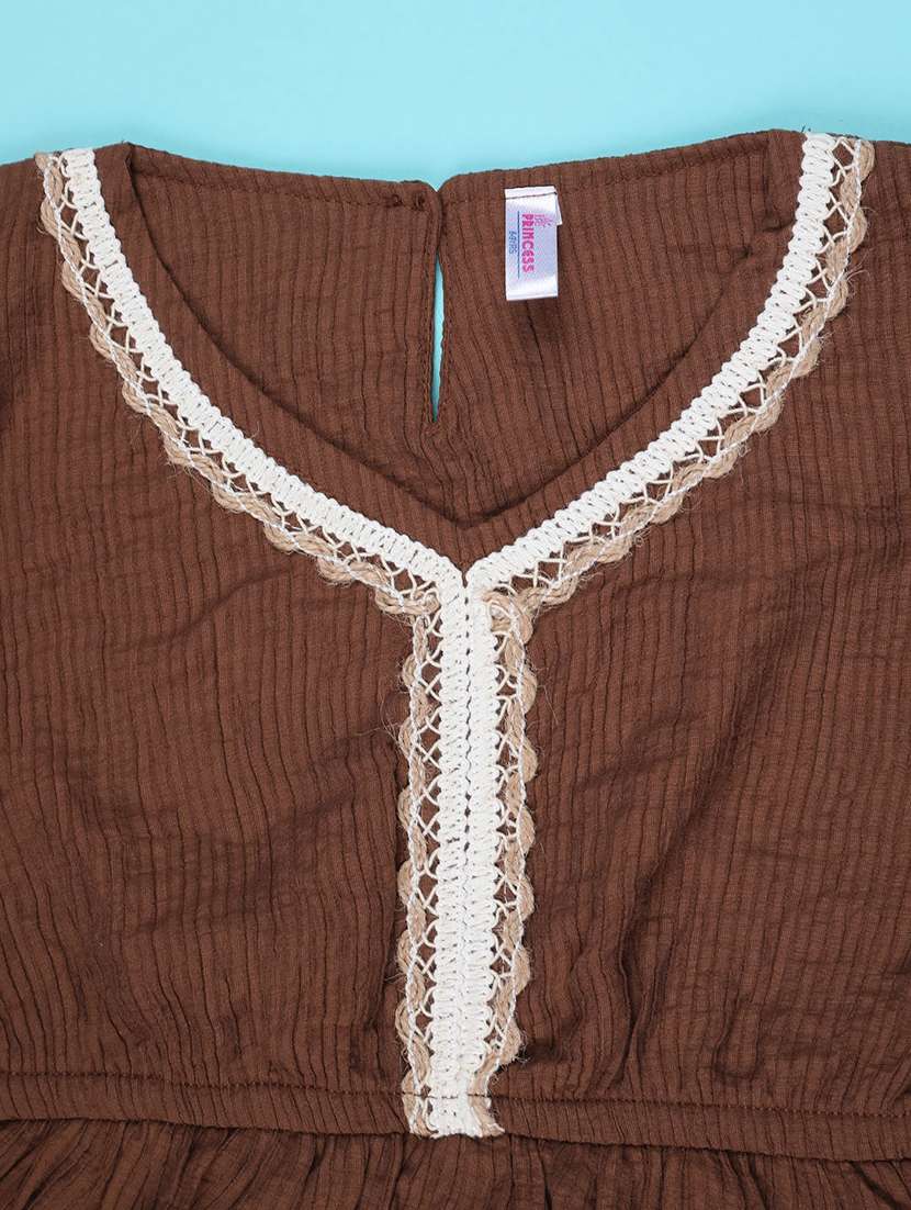girls brown rayon tops top - 22321200 -  Standard Image - 2