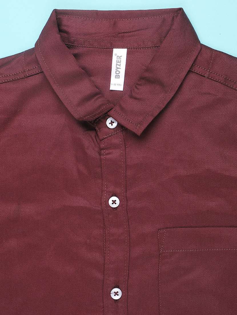 boys solid collared short sleeve shirt - 22321244 -  Standard Image - 2