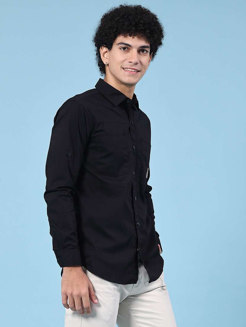 men typographic long sleeve regular fit casual shirt - 22321250 -  Standard Image - 2