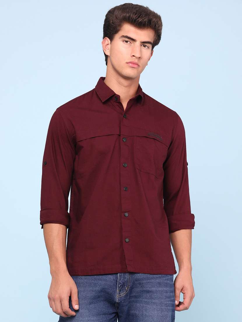 men solid long sleeve regular fit casual shirt - 22321288 -  Standard Image - 2