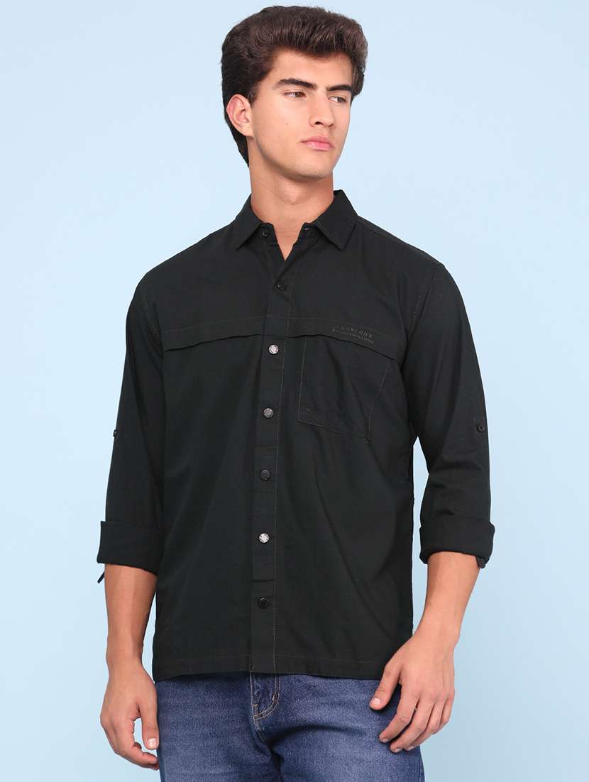 men solid long sleeve regular fit casual shirt - 22321305 -  Standard Image - 2