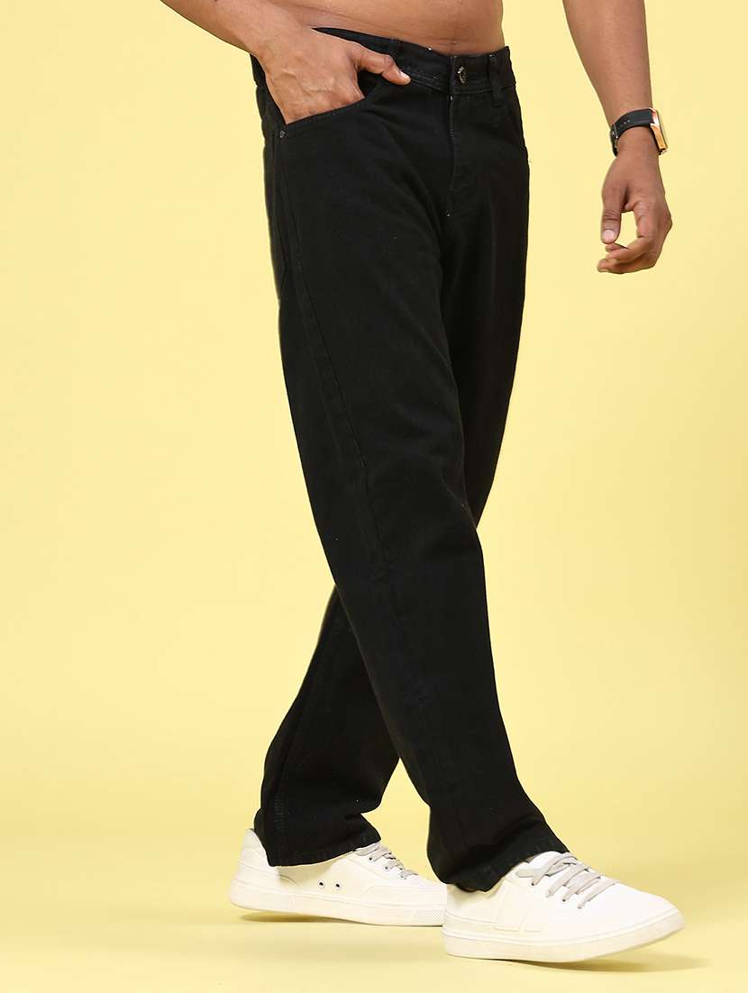 men plain mid rise full length straight jeans - 22321345 -  Standard Image - 2