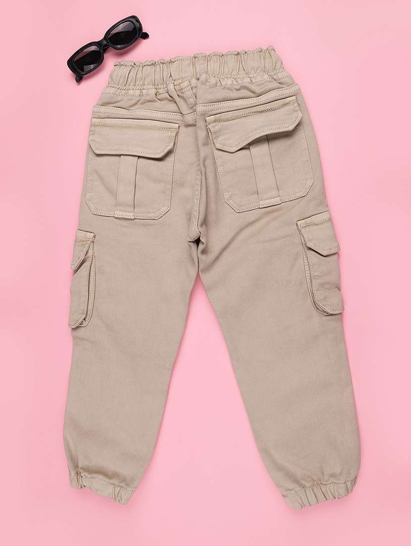 boys solid mid rise regular fit jogger - 22321409 -  Standard Image - 2