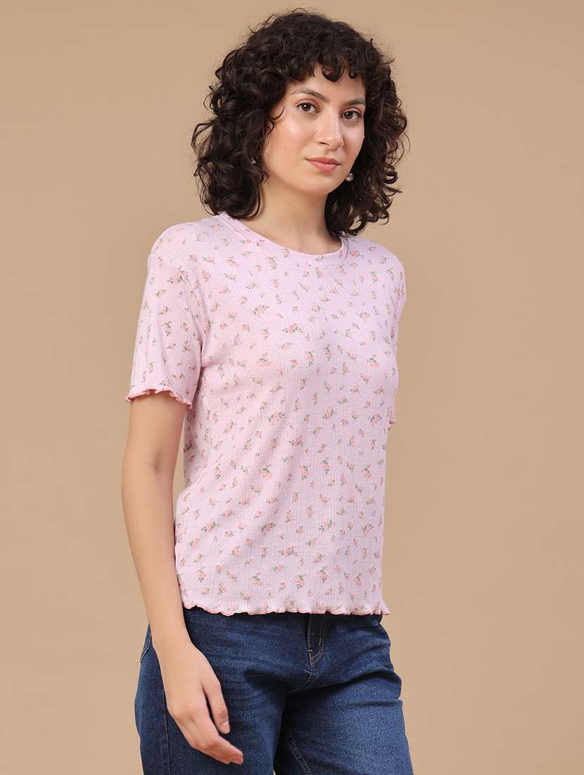 women printed round neck t-shirt - 22321521 -  Standard Image - 2