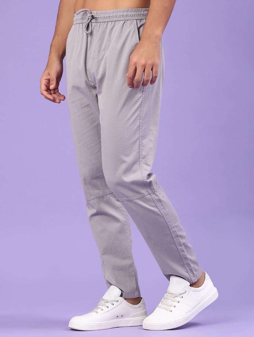 men solid mid rise full length track pant - 22321576 -  Standard Image - 2