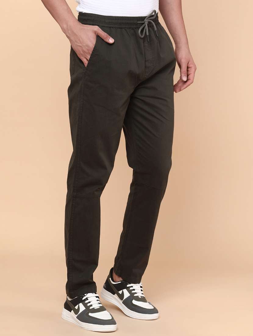 men solid mid rise chinos casual trouser - 22321584 -  Standard Image - 2
