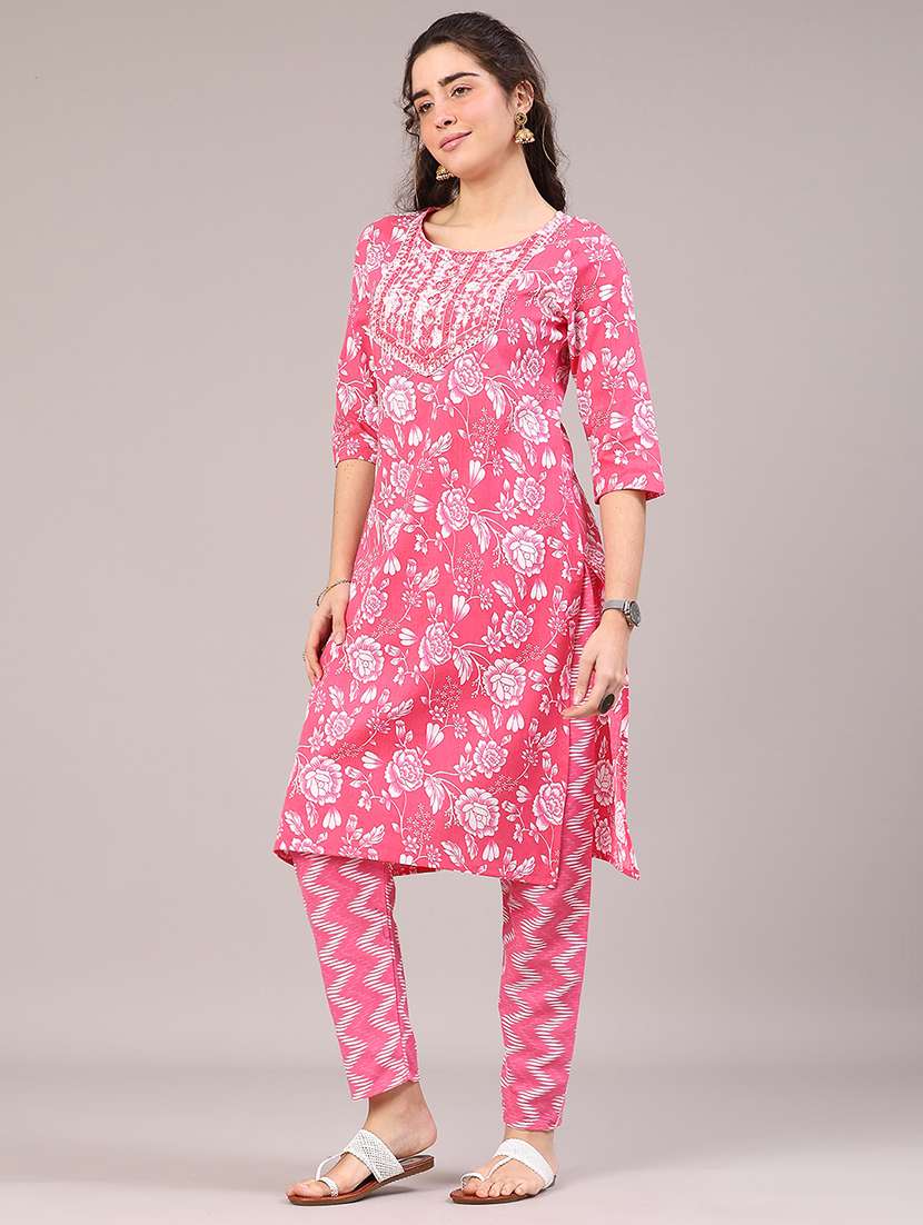 pink cotton kurta pant  set - 22321598 -  Standard Image - 2