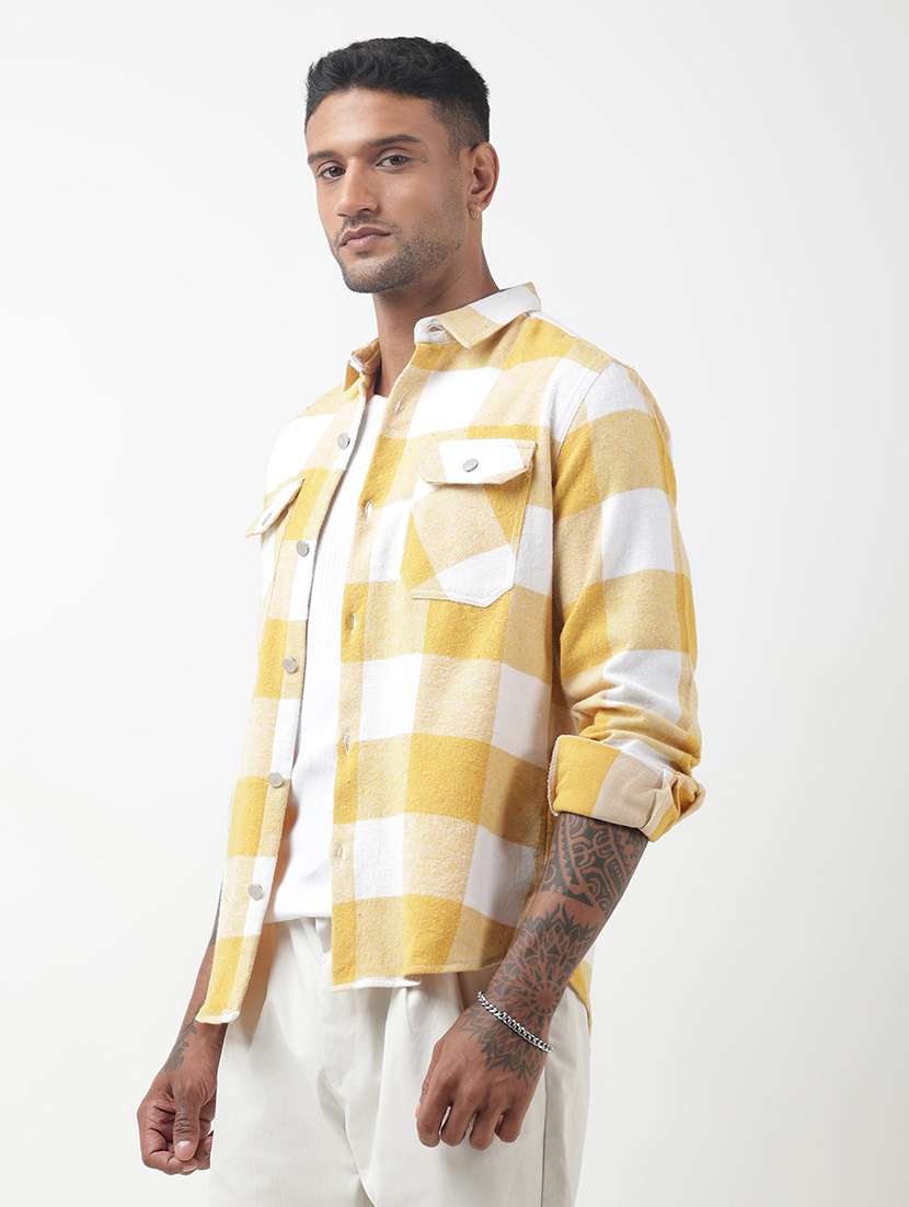 men checkered long sleeve regular fit shacket - 22321718 -  Standard Image - 2