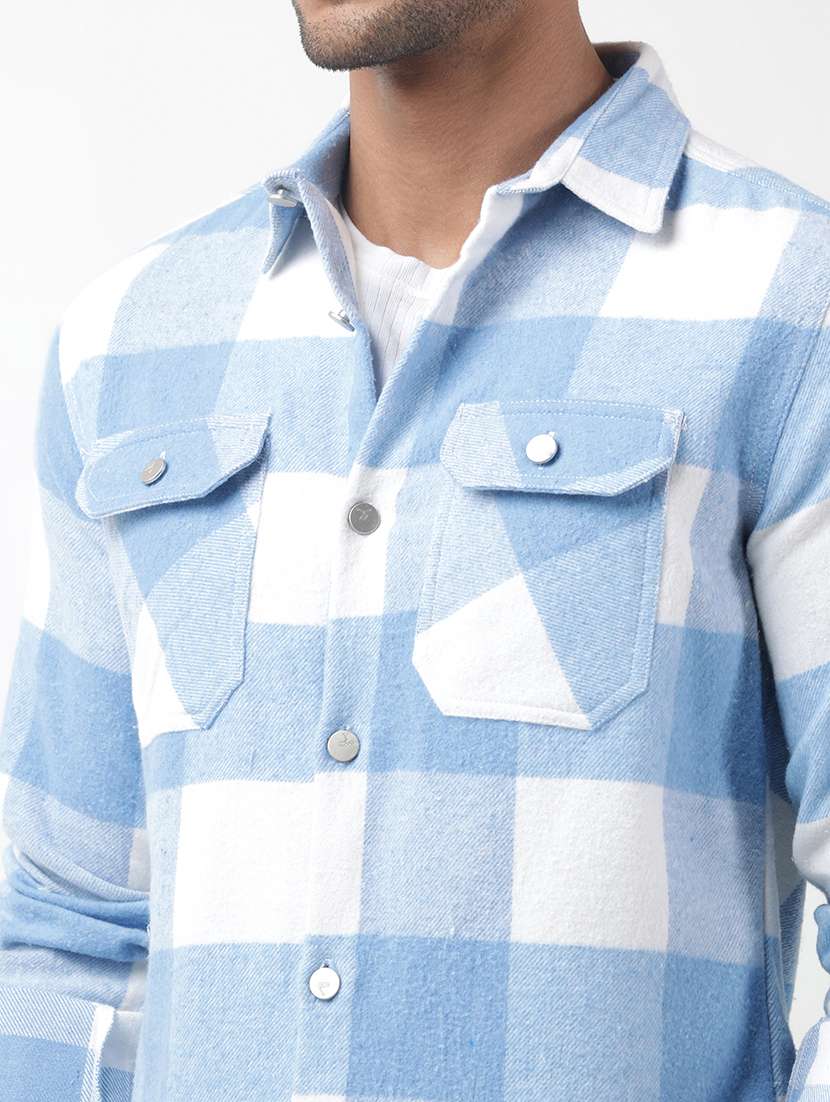 men checkered long sleeve regular fit shacket - 22321719 -  Standard Image - 7