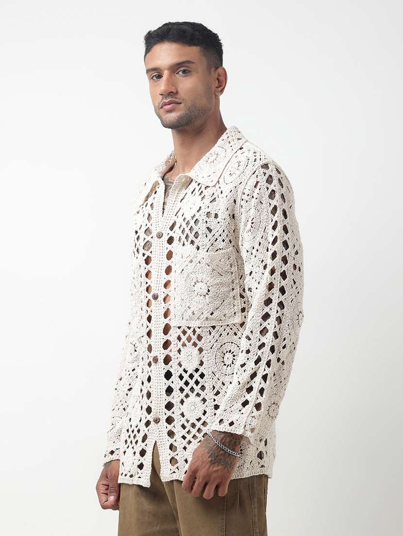 Men Self Design Long Sleeve Oversized Casual Shirt - 22321738 -  Standard Image - 2