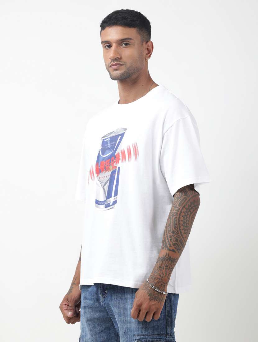 men front print short sleeve oversized t-shirt - 22321741 -  Standard Image - 2