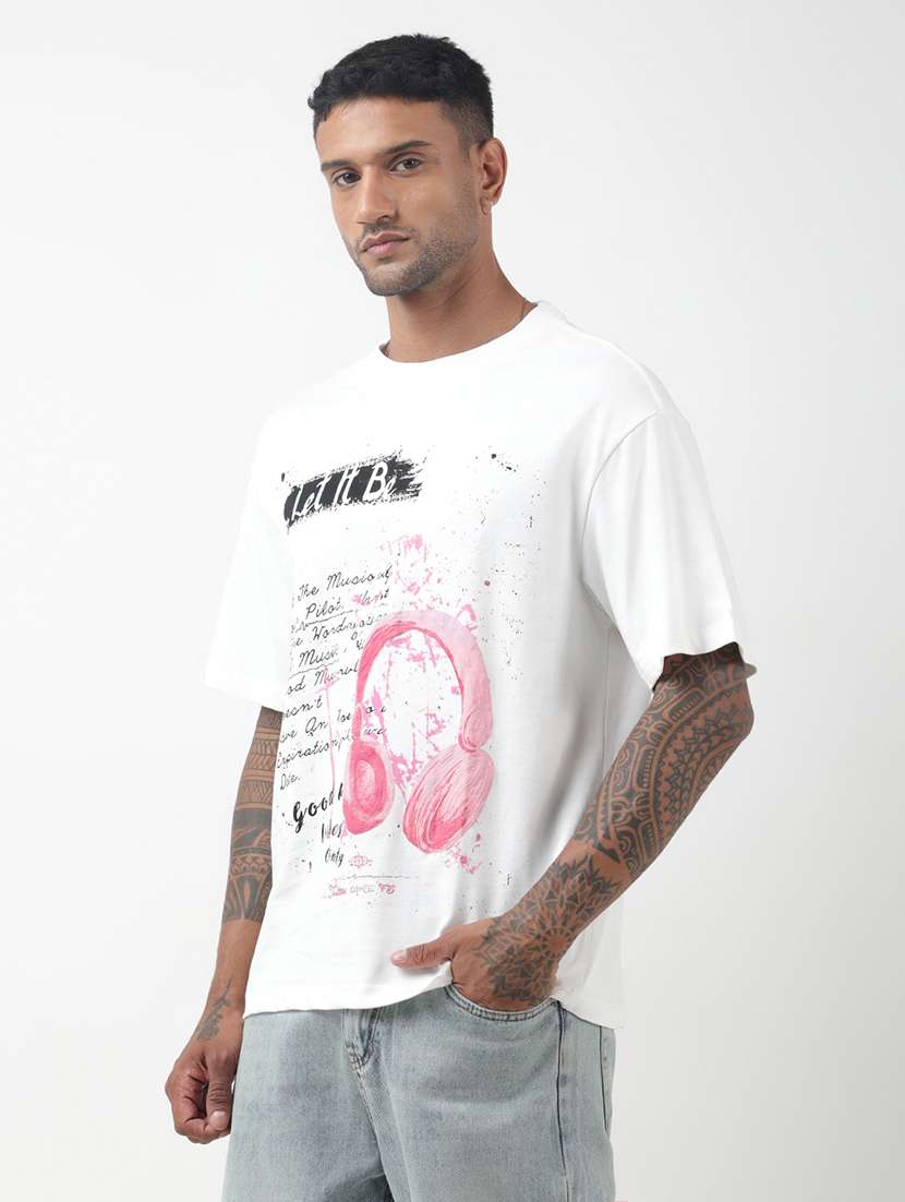 men front print short sleeve oversized t-shirt - 22321742 -  Standard Image - 2