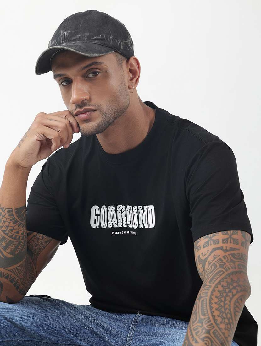 men chest print short sleeve regular fit t-shirt